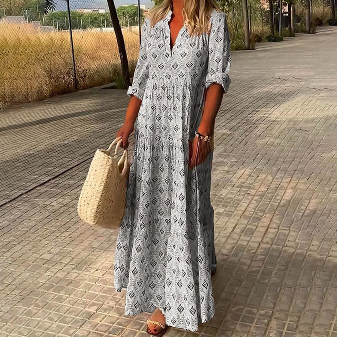 Sabrina | Women Long Sleeve Summer Boho Print Dress
