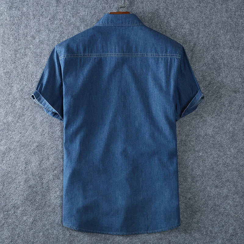 Chris | Men’s Versatile Casual Denim Shirt for Spring Season