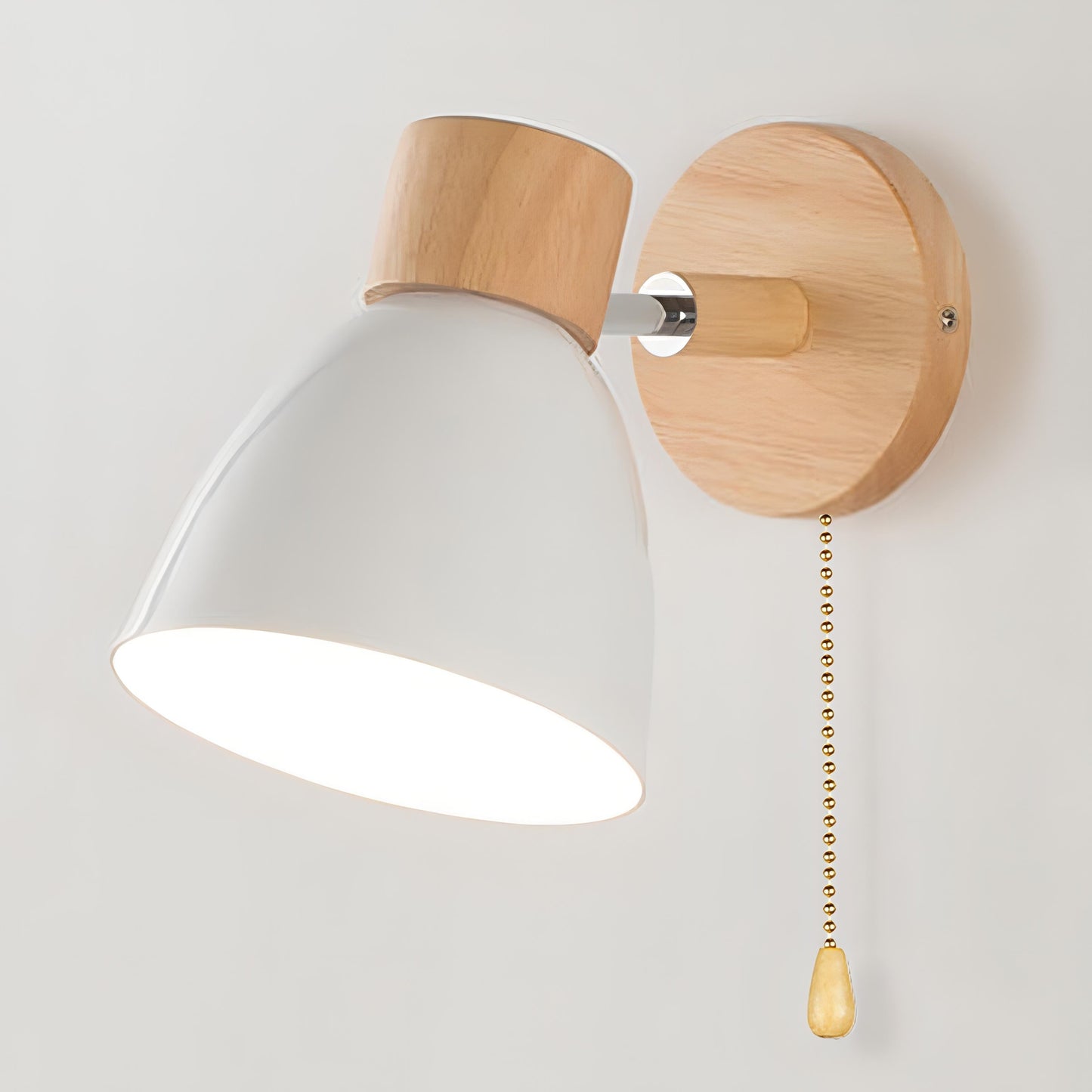 Wooden Hanging Pull Switch | ZenithWood Nordic Wall Lamp