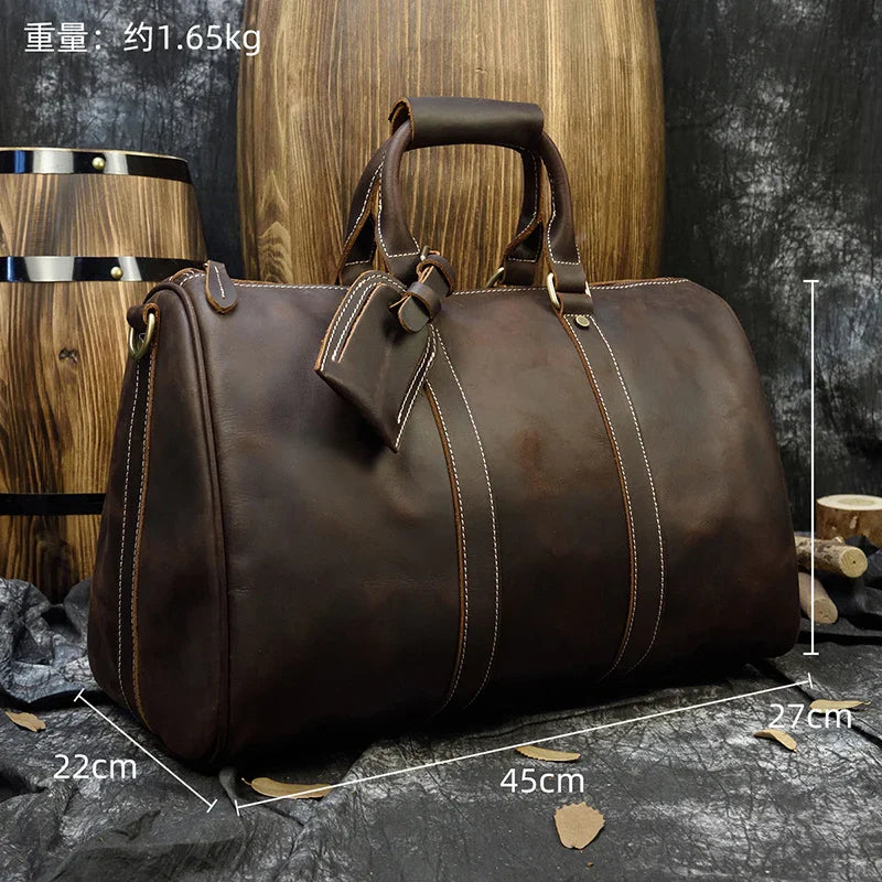 Weekender 18 | Genuine Leather Travel Bag with Spacious Interior and Adjustable Strap-5