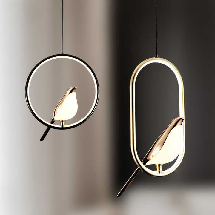 Aurea Aviary | Gilded Bird Pendant in Modern Elegance