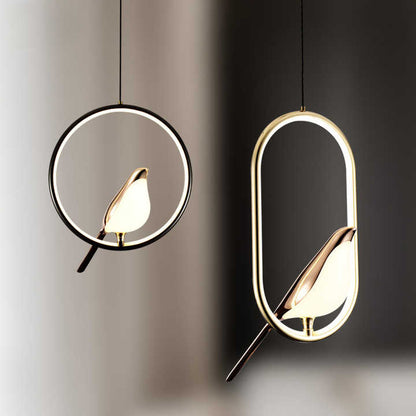 Aurea Aviary | Gilded Bird Pendant in Modern Elegance