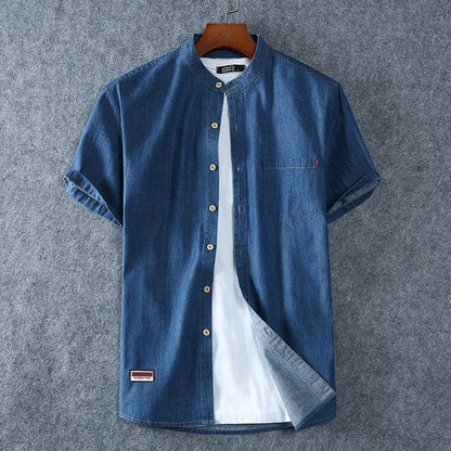 Chris | Men’s Versatile Casual Denim Shirt for Spring Season
