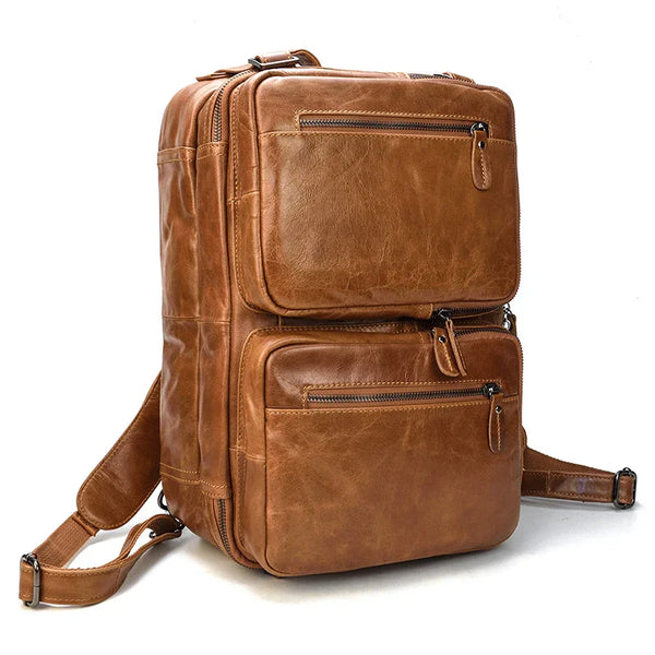Variant image for Versatile Leather Travel Backpack | Stylish Convertible Bag-2