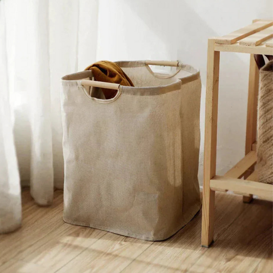 ZenFold Laundry Basket | Minimalist Japanese Charm in a Foldable Cotton-Linen Design