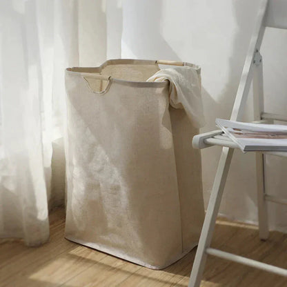 ZenFold Laundry Basket | Minimalist Japanese Charm in a Foldable Cotton-Linen Design