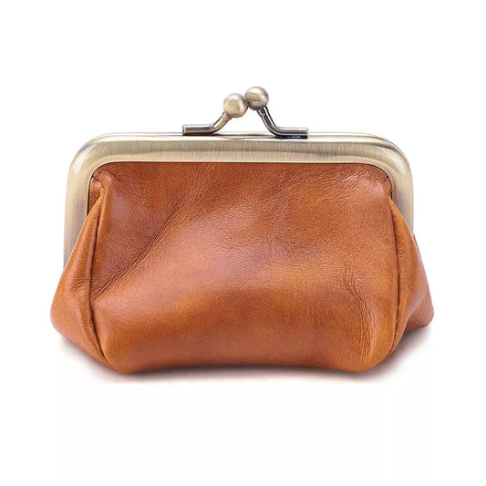 Handmade Italian Leather Coin Purse with Kiss Lock Closure – Durable and Stylish Accessory for Coins and Cards 0