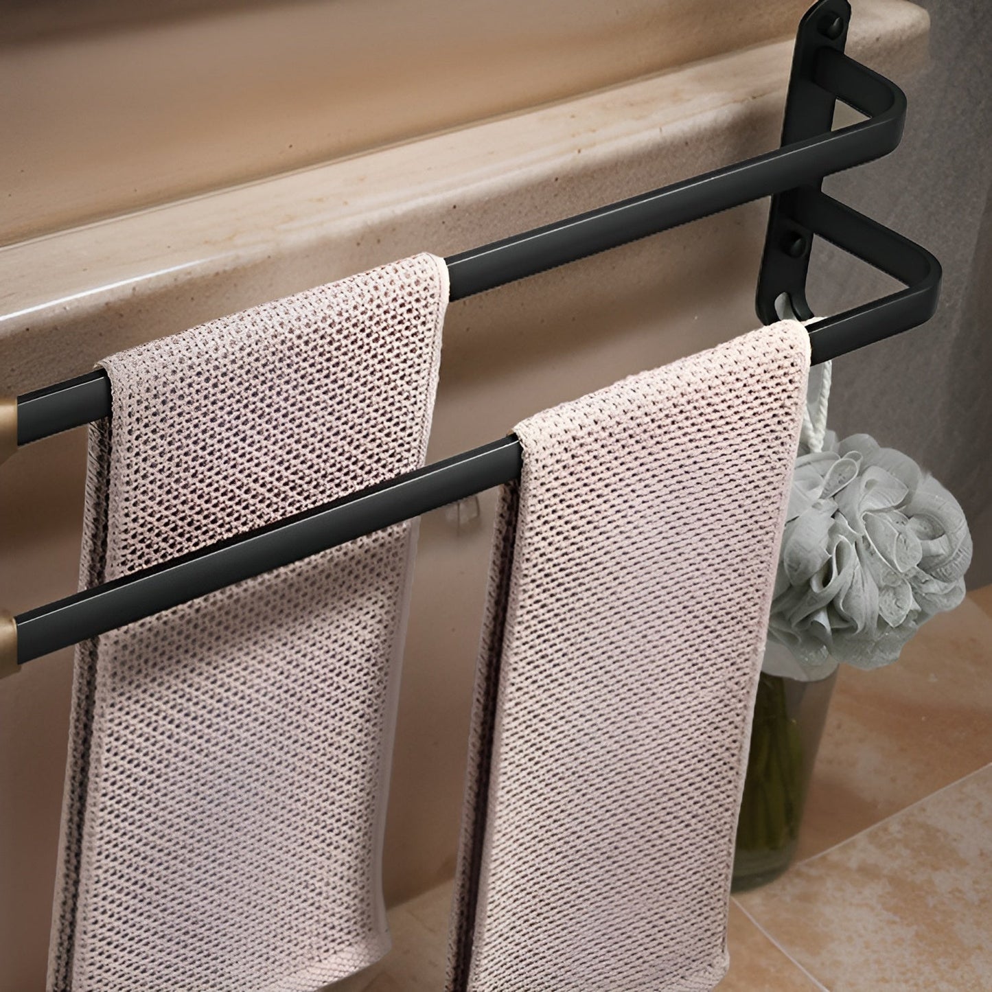 LumiHang Towel Rack | Triple-Layer Wall Mount in Black