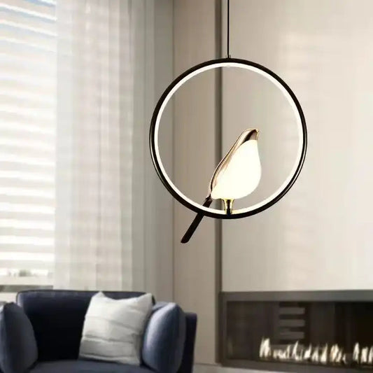 Aurea Aviary | Gilded Bird Pendant in Modern Elegance