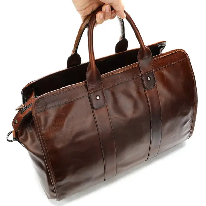 Sophisticated | Leather Duffle Bag for Travel and Weekender-3