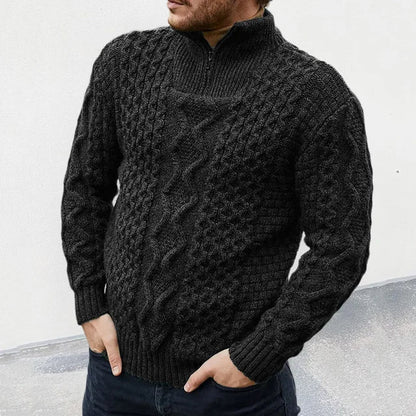 Dorian | Men’s Wool Blend Cable Knit Half-Zip Sweater