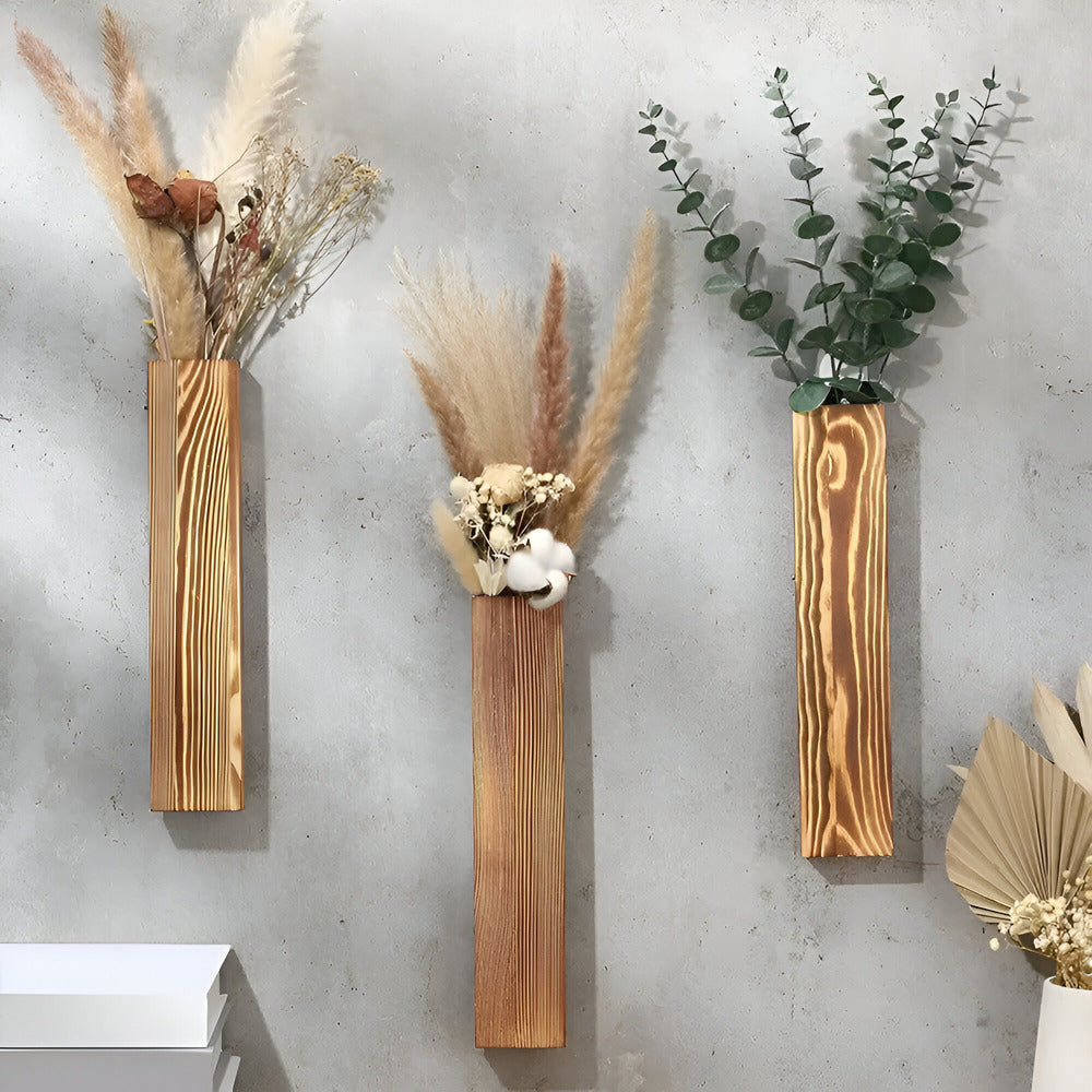 AuroraBloom Wooden Wall Shelf | Minimalist Plant Holder