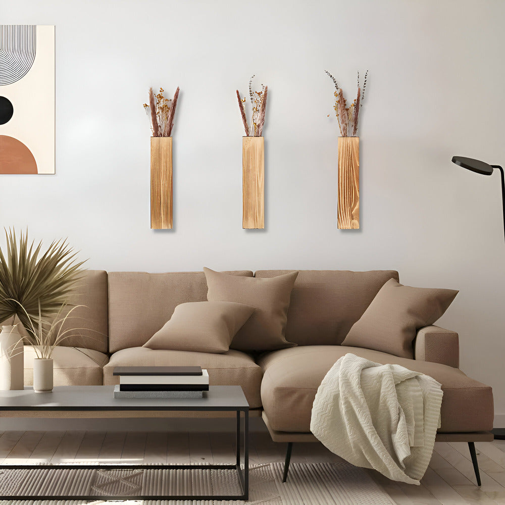 AuroraBloom Wooden Wall Shelf | Minimalist Plant Holder