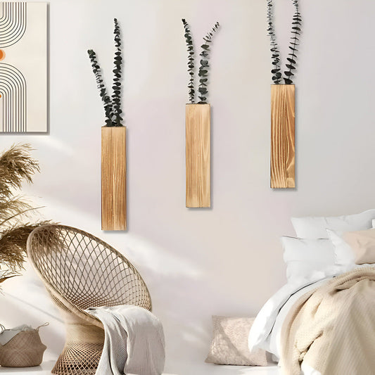 AuroraBloom Wooden Wall Shelf | Minimalist Plant Holder
