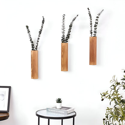 AuroraBloom Wooden Wall Shelf | Minimalist Plant Holder