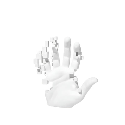 MosaicaGrip Hand Sculpture | Abstract Resin Art with Intricate Mosaic Detailing