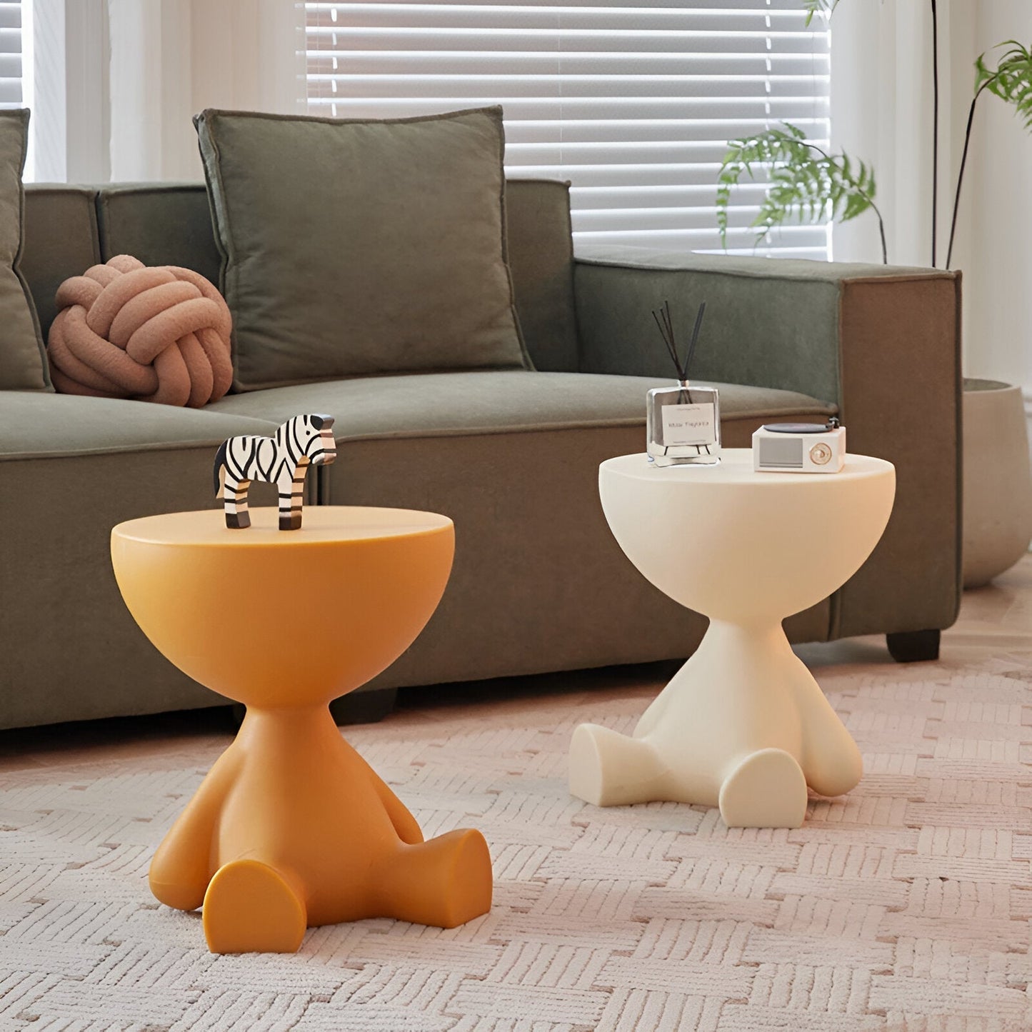 CircaNest Coffee Table | Modern Round Plastic Table with Sleek Minimalist Design