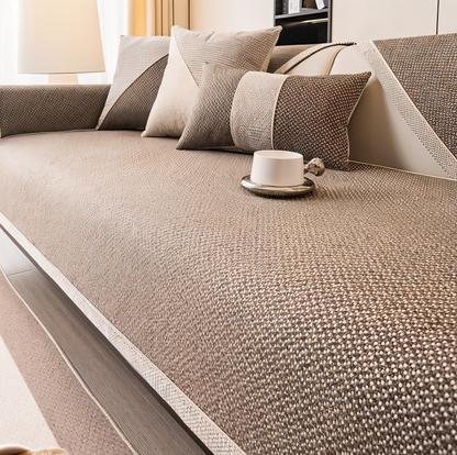 EternaWeave Satin Couch Cover | Solid Non-Slip Protective Design
