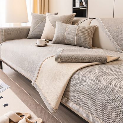 EternaWeave Satin Couch Cover | Solid Non-Slip Protective Design