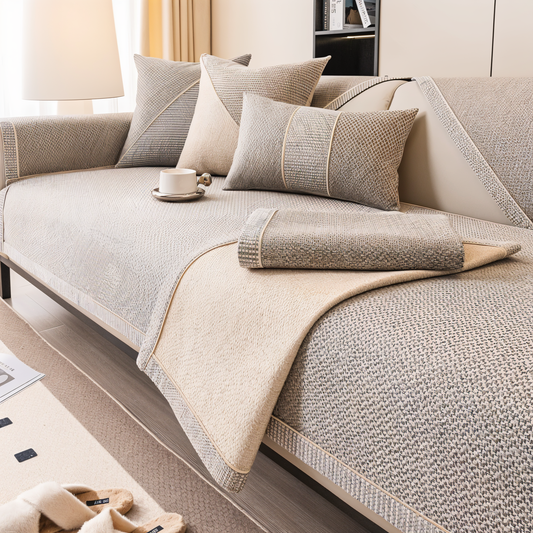 EternaWeave Satin Couch Cover | Solid Non-Slip Protective Design