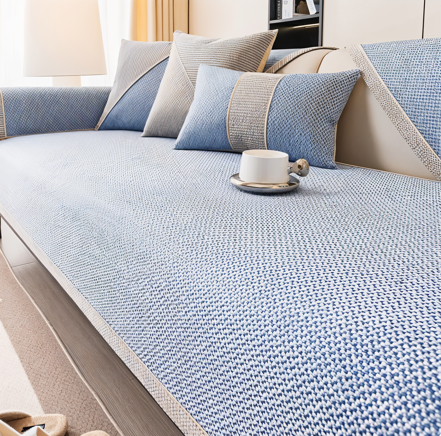 EternaWeave Satin Couch Cover | Solid Non-Slip Protective Design