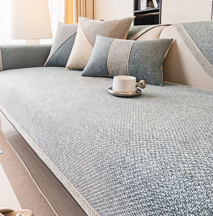 EternaWeave Satin Couch Cover | Solid Non-Slip Protective Design