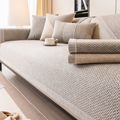 EternaWeave Satin Couch Cover | Solid Non-Slip Protective Design