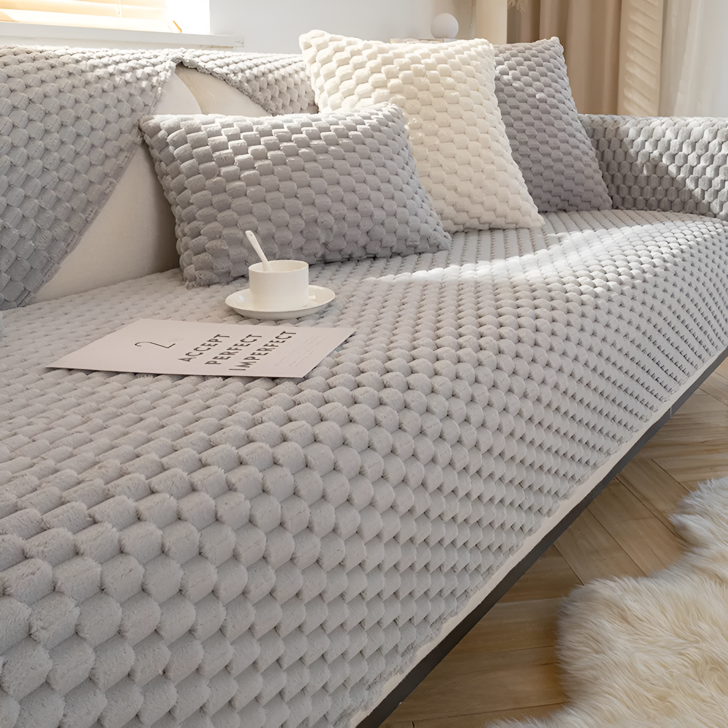 EternaHive Couch Cover | Stain-Resistant Non-Slip Sofa Accent