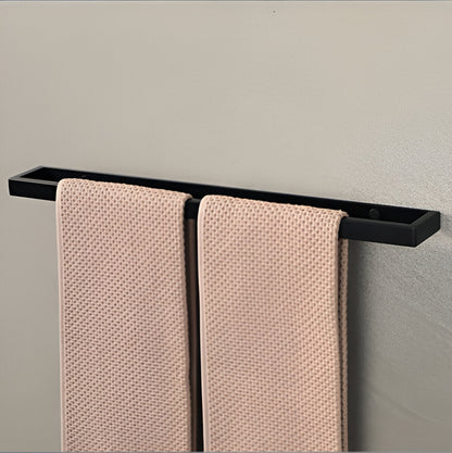 LumeaEdge Towel Holder | Contemporary Black Wall Rack