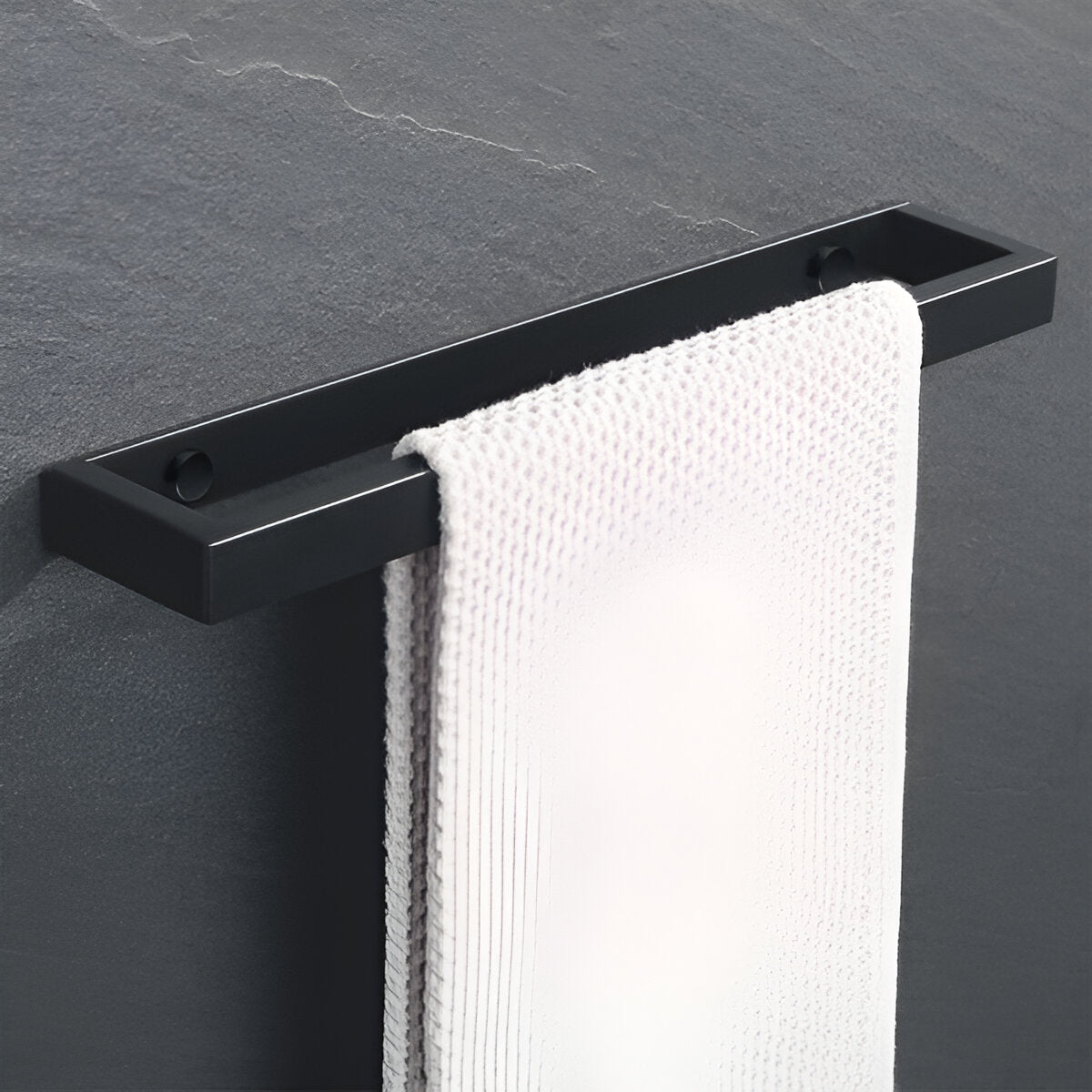 LumeaEdge Towel Holder | Contemporary Black Wall Rack