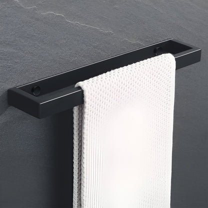 LumeaEdge Towel Holder | Contemporary Black Wall Rack