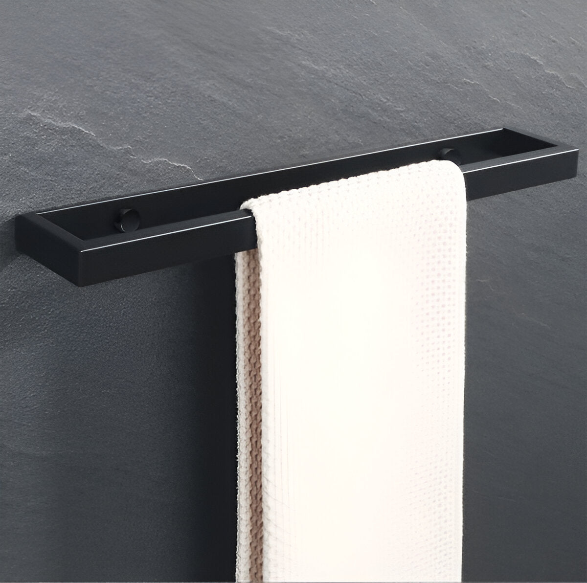 LumeaEdge Towel Holder | Contemporary Black Wall Rack