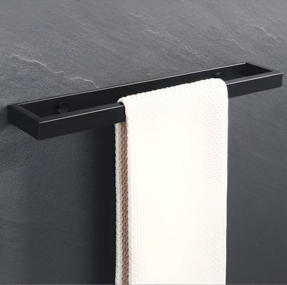 LumeaEdge Towel Holder | Contemporary Black Wall Rack