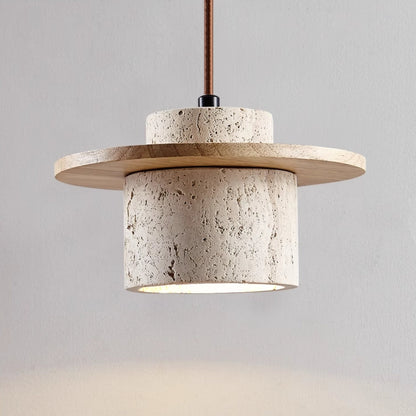 Elysian Stone Pendant | Handcrafted Travertine Light
