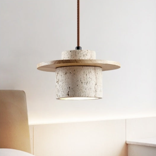 Elysian Stone Pendant | Handcrafted Travertine Light