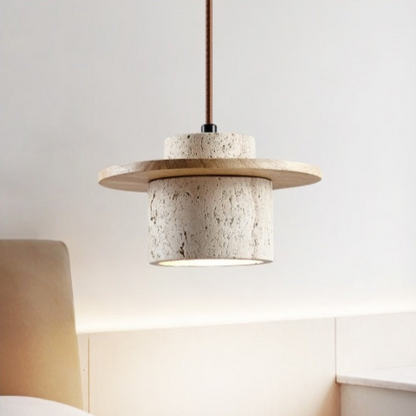 Elysian Stone Pendant | Handcrafted Travertine Light