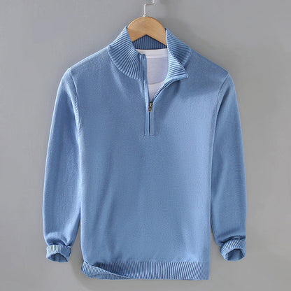 Tristan | Men’s Warm Knit Casual Sweater with Half-Zip Closure