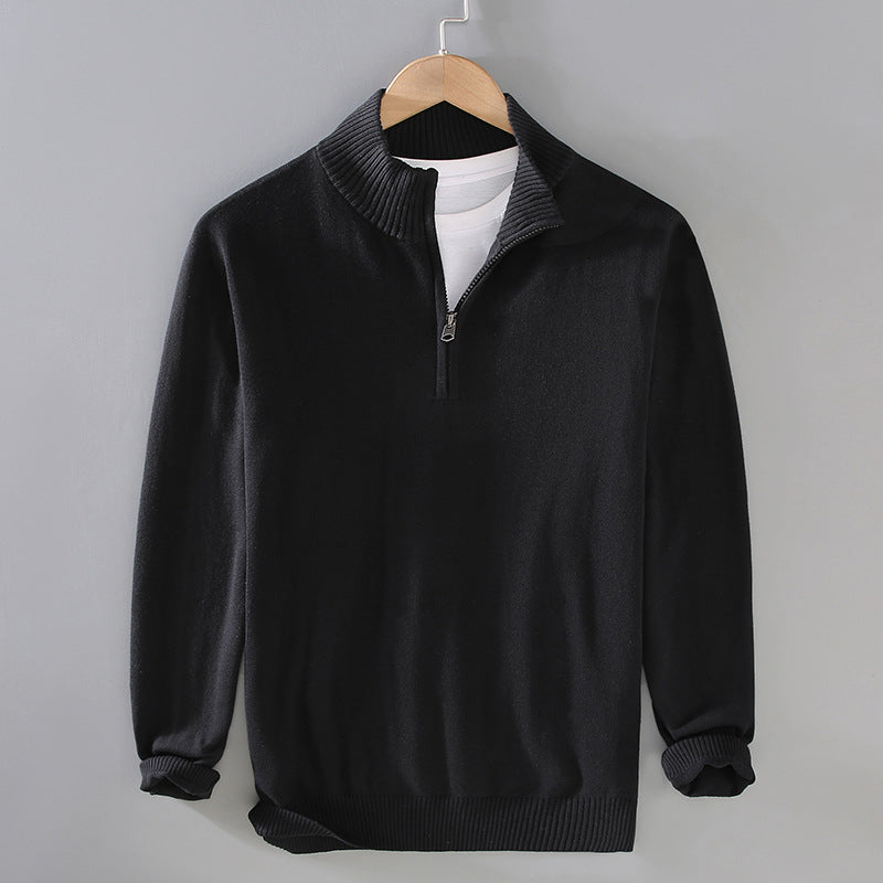 Tristan | Men’s Warm Knit Casual Sweater with Half-Zip Closure