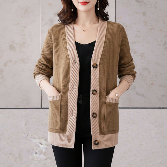 Marjorie | Women’s Long Sleeve V-Neck Knit Cardigan