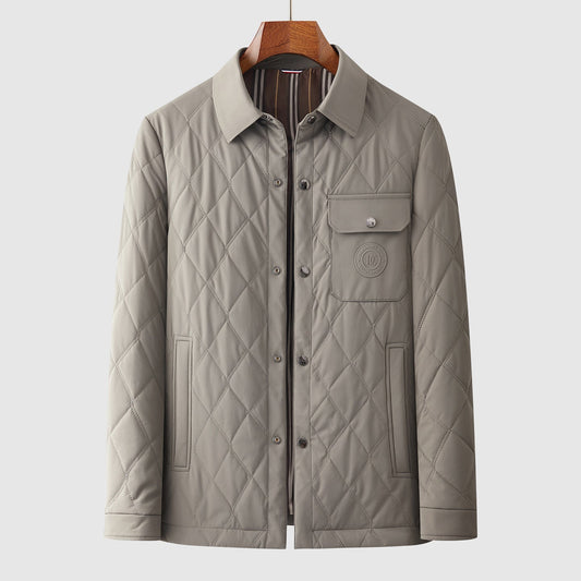 Carl | Men’s Diamond-Stitch Quilted Jacket with Button Front