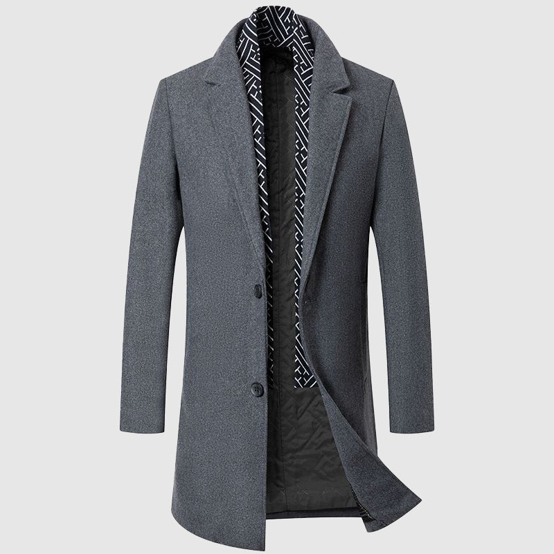 Warren | Men’s Classic Coat with Contrasting Collar & Timeless Design