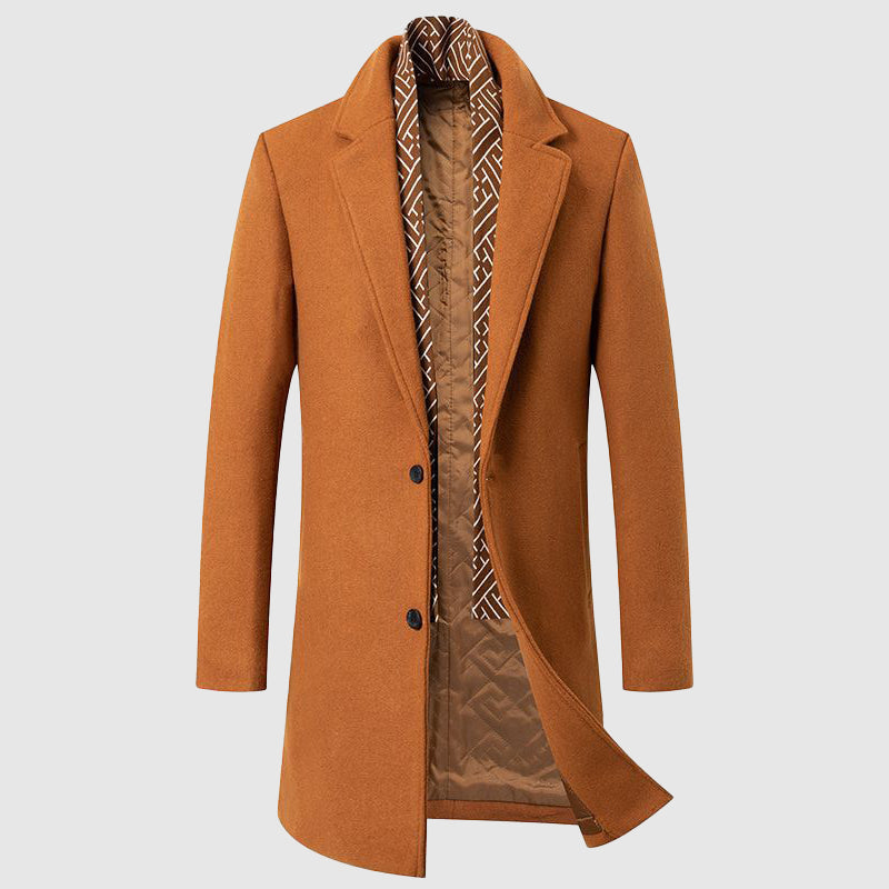 Warren | Men’s Classic Coat with Contrasting Collar & Timeless Design
