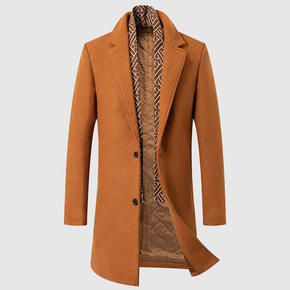 Warren | Men’s Classic Coat with Contrasting Collar & Timeless Design