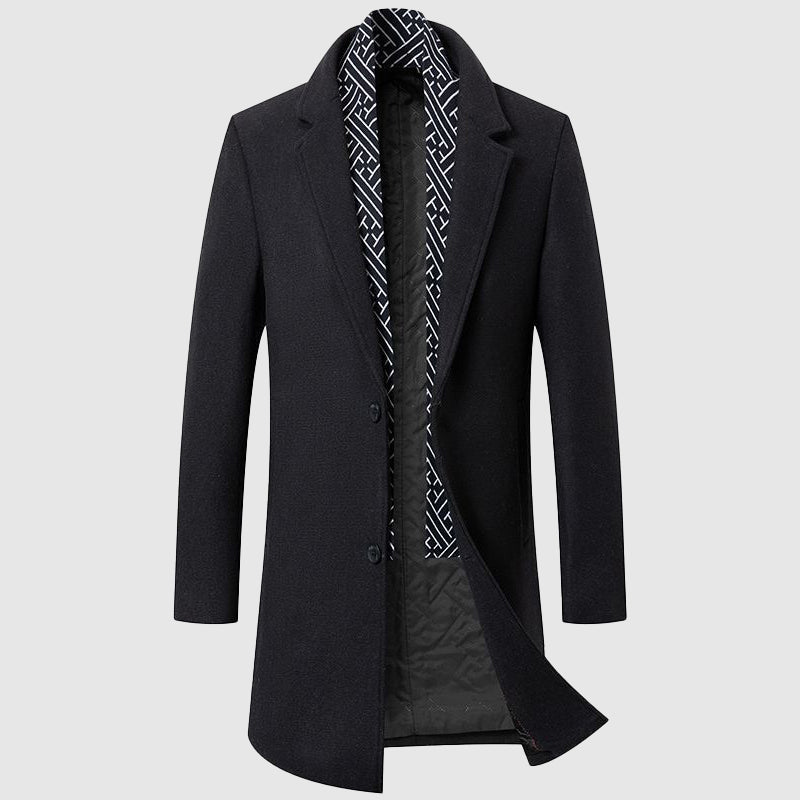 Warren | Men’s Classic Coat with Contrasting Collar & Timeless Design