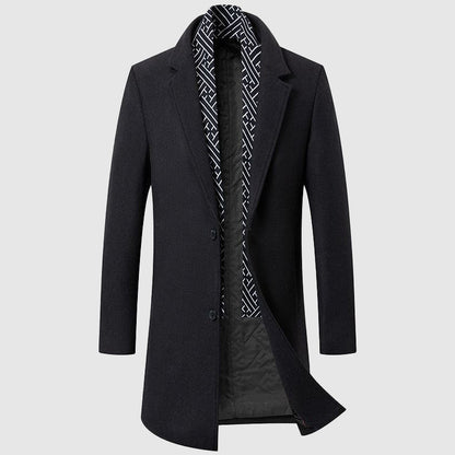 Warren | Men’s Classic Coat with Contrasting Collar & Timeless Design