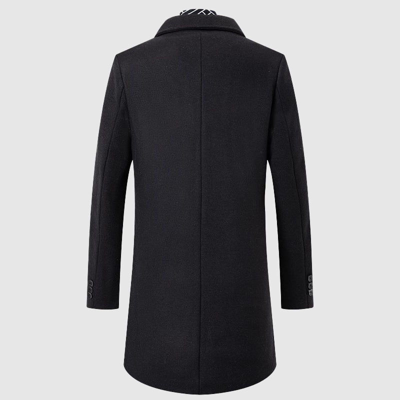 Warren | Men’s Classic Coat with Contrasting Collar & Timeless Design
