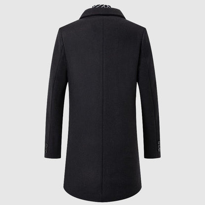 Warren | Men’s Classic Coat with Contrasting Collar & Timeless Design