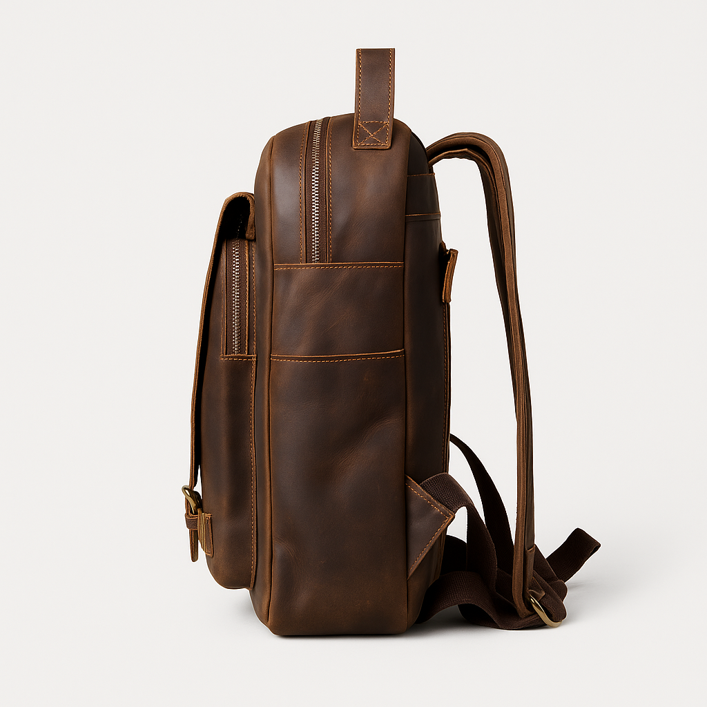 Luca | Vegan Leather Laptop Backpack with Padded Sleeve and Ample Storage