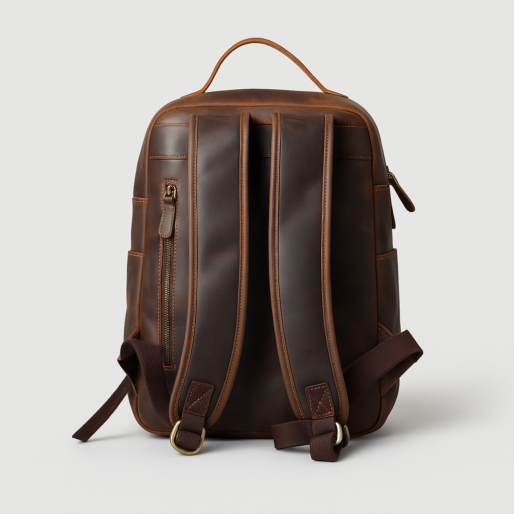 Luca | Vegan Leather Laptop Backpack with Padded Sleeve and Ample Storage