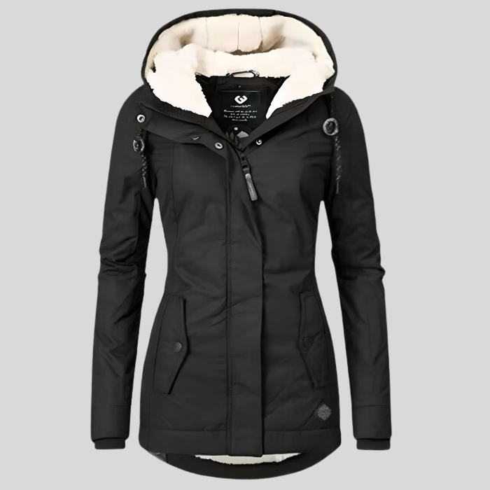 Daphne | Women’s Windproof Jacket with Hood and Fur Trim